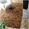 Handmade Alexa Premium Leather Shag Rug (8' x 10')