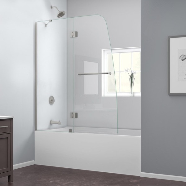 DreamLine Aqua 48x58inch Frameless Hinged Tub Door Overstock Shopping Big Discounts on