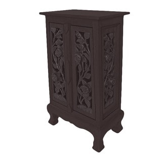 Hand-carved Vintage Roses 32-inch Storage Cabinet