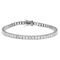 Simon Frank 14k White Gold Overlay CZ Princess Tennis Bracelet