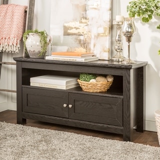 44 in. Black Wood TV Stand