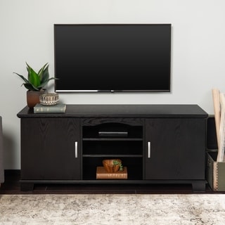 ( ._.) Black Wood 60-inch TV Stand Console