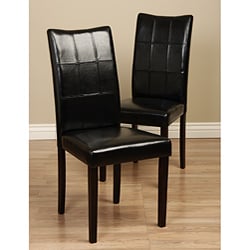 Wood and Leather Dining Chairs