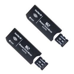 2 SanDisk 512MB Memory Stick Micro (M2) and Adapter