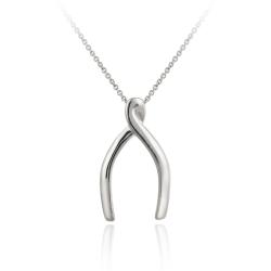 Sterling Silver Polished Wishbone Necklace