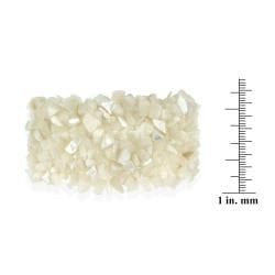 Stonique Creations Multi-row Mother of Pearl Chip Stretch Bracelet