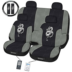 Dragon Grey 11-piece Universal Fit Seat Cover Set (Airbag-friendly)-Image