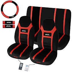 Super Speed Red 7-piece Universal Fit Seat Cover Set (Airbag-friendly)-Image