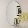 Frameless Oval Beveled Mirror