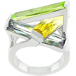Kate Bissett Silvertone CZ Sculpture Ring