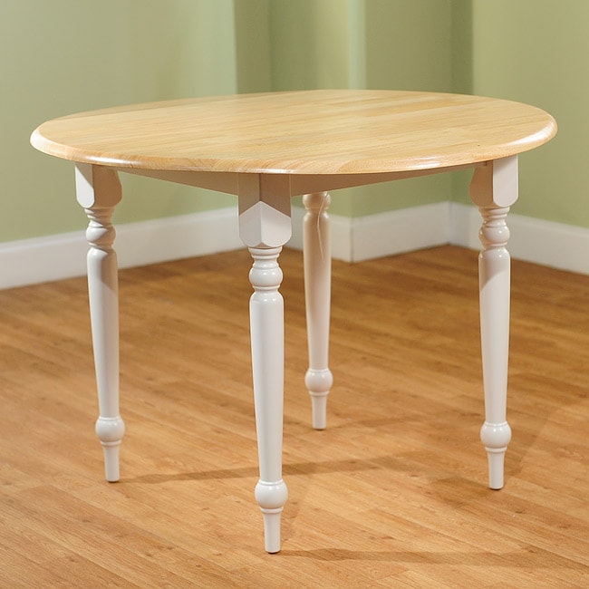 Simple Living Rubberwood 40 Inch Diameter Round Drop Leaf Table