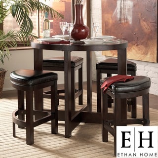 ETHAN HOME Capria Brown 5-piece Counter Height Pub Dining Set