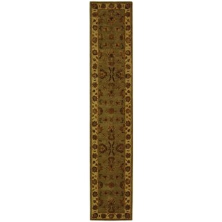 Handmade Heritage Kerman Green/ Gold Wool Runner (2'3 x 14')