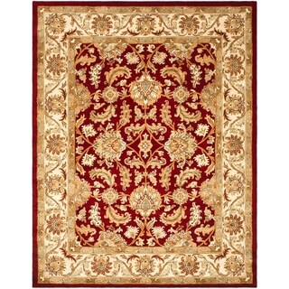 Handmade Heritage Kashan Red/ Ivory Wool Rug (7'6 x 9'6)