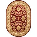 Handmade Heritage Kashan Red/ Ivory Wool Rug (4'6 x 6'6 Oval)