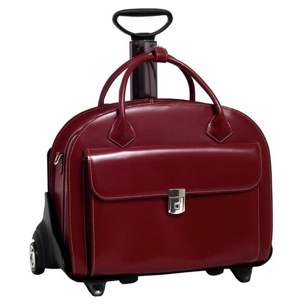 McKlein Glen Ellyn Leather Detachable-wheeled Laptop Case