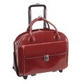 McKlein Orange Glen Ellyn Leather Detachable-wheeled Laptop Case