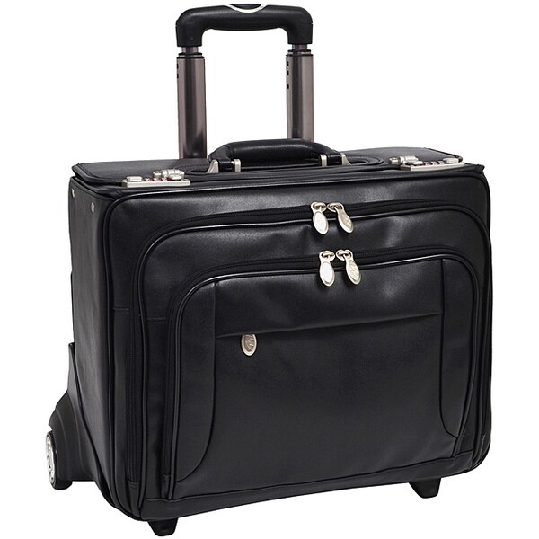 McKlein Black Sheridan 17in. Detachable-Wheeled Laptop Case