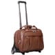 McKlein Damen Brown Leather Detachable-Wheeled Laptop Case