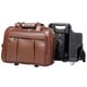 McKlein Damen Brown Leather Detachable-Wheeled Laptop Case