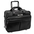 McKlein Roosevelt Black Leather 17-inch Detachable-wheeled Laptop Case