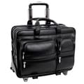 McKlein Black Clinton 17in. Detachable-Wheeled Laptop Case