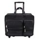 McKlein Black Clinton 17" Laptop Case with Detachable Wheels and Handle