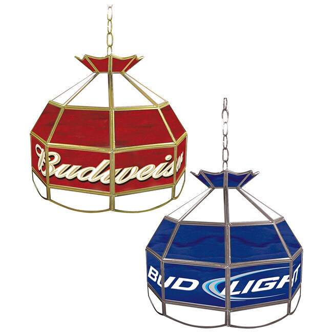 Beer-themed 16-inch Tiffany-style Stained Glass Lamp