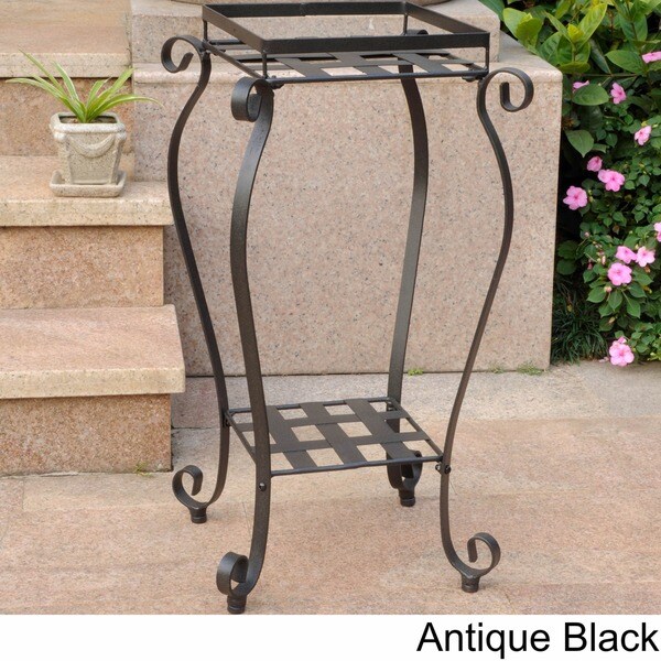 International Caravan Mandalay Square Iron Plant Stand
