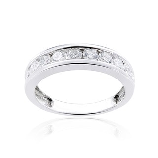 Miadora 14k White Gold 1/4ct to 1 1/2ct TDW Diamond Semi Eternity Band (G-H, I1-I2)