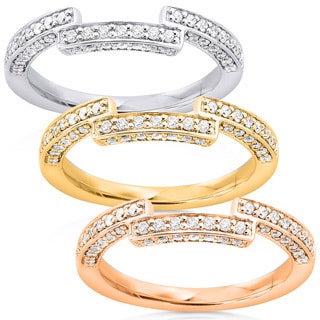 Annello 14k Gold 1/4ct TDW Round Diamond Curved Wedding Band (H-I, I1-I2)