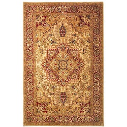 (^.^)/  Handmade Classic Heriz Gold/ Red Wool Rug (9'6 x 13'6)
