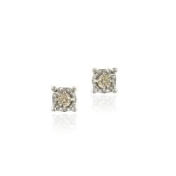 DB Designs Sterling Silver 1/8ct TDW Champagne Diamond Stud Earrings