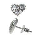 Sterling Silver Crystal Heart Earrings