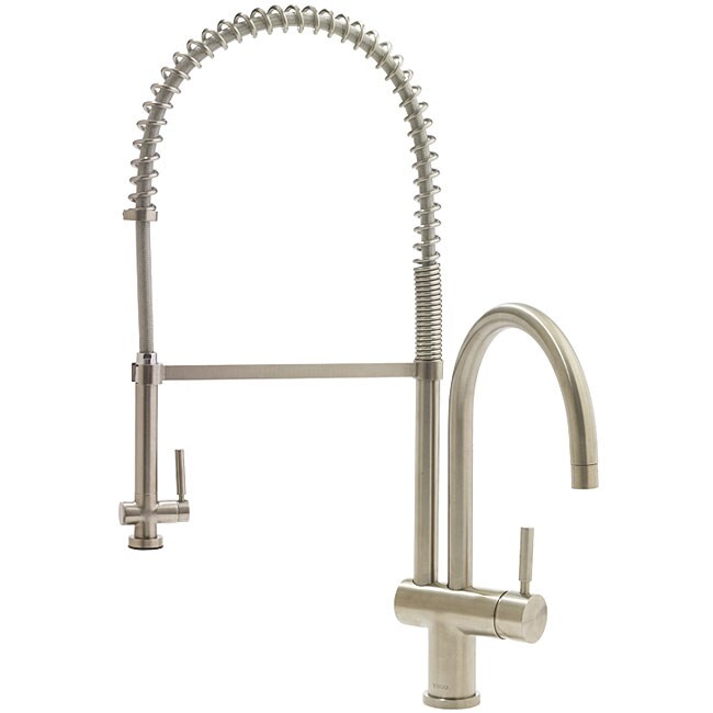 VIGO Solid Brass StainlessSteel PullDown Spray Kitchen Faucet