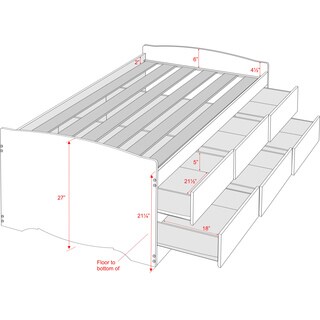 Black Twin 6-drawer Captain's Platform Storage Bed