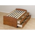 Cherry Tall Twin 6-drawer Captain's Platform Storage Bed