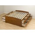 Cherry Tall Full 12-drawer Captain's Platform Storage Bed