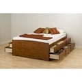Cherry Tall Queen 12-drawer Captain's Platform Storage Bed