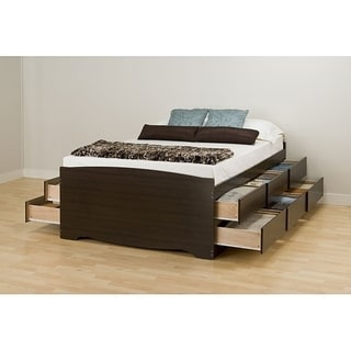Espresso Tall Queen 12-drawer Captain's Platform Storage Bed