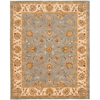 Handmade Heritage Kerman Blue/ Beige Wool Rug (9'6 x 13'6)