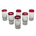 Set of 6 Ruby Tequila Shot Glasses (Mexico)