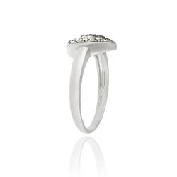 Sterling Silver 1/8ct TDW Champagne Diamond Heart Ring