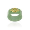Glitzy Rocks 18k Gold over Sterling Silver Created Jade and Peridot Ring