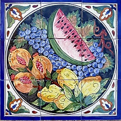 Kitchen  Decor on Mosaic Kitchen Wall Art 9 Tile Ceramic Mural   Overstock Com