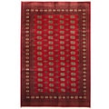 Pakistani Hand-knotted Bokhara Red/ Ivory Wool Rug (6' x 9')