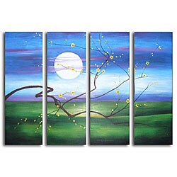Low Price Hand-painted 'Windy Fields' Canvas Art