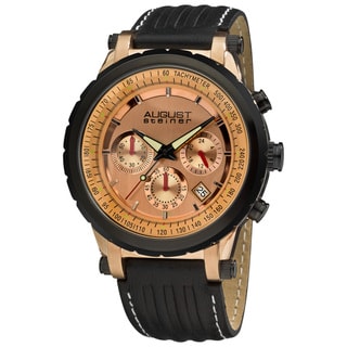 August Steiner Men's Rosetone Case Quartz Chronograph Watch