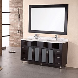 --->  Design Element Modern Double Sink Bathroom Vanity Set