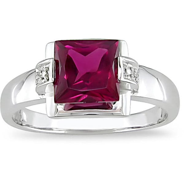 Miadora 10k Gold Created Ruby And Diamond Accent Ring - 11921730 ...